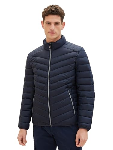 TOM TAILOR Men's Lightweight Quilted Jacket with Stand-Up Collar, 10668 - Sky Captain Blue, M