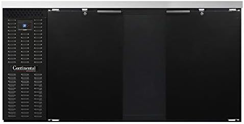 Continental Refrigerator BBC69S Two Section Refrigerated Back Bar Cooler, 69"W x 34-3/4"H, Shallow Depth