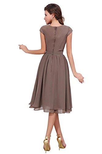 Bess Bridal Women's Cap Sleeve Knee Length Mother of The Bride Party Dress Size 2 US Gold - Thumbnail 3