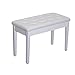 HOMCOM Piano Bench, Duet Piano Chair with Faux Leather Padded Cushion and Wooden Frame, Button Tufted Keyboard Bench, White