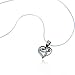 CHUVORA 925 Sterling Silver Mom and Child Heart Mother's Day Pendant Necklace, 18 inches