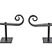 Renovators Supply Manufacturing Shutter Dogs 5.5 in. Black Rat Tail Shaped Wrought Iron Shutter Dogs with Mounting Hardware Pack of 6