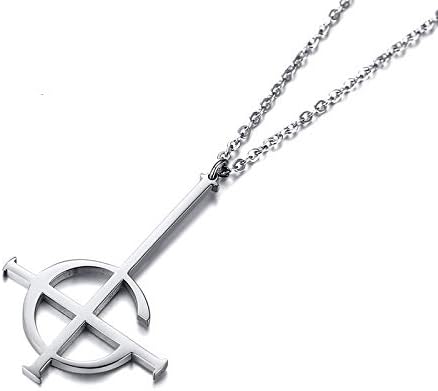 Amazon 女性のためのgrucifixゴーストクロスペンダント決してフェードステンレス鋼サタンネックレスアミュレットジュエリー ネックレス 通販