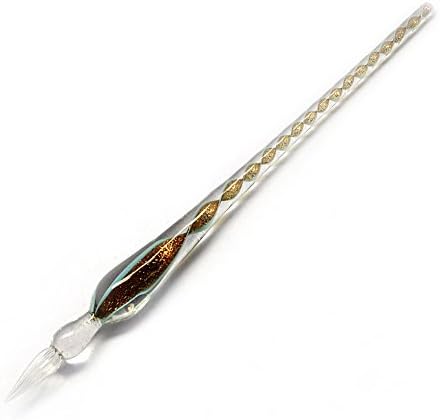 Cute Glass Dip Pen Vintage Handmade Glass Signature Pen Elegant Crystal Dip Sign Gift Pen for Writing Decoration Purposes (Blue)