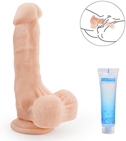 7 Inch Realistic Big Toy with Suction Cup for Hands-Free Play with Lube