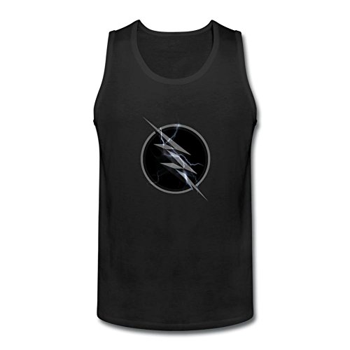ZhiBo The Thunder Flash Zoom Design Tank tops for Men Black Medium