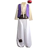 Ainiel Men’s Arab Prince Costume Suits Party (S) White