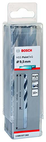 Bosch Professional 10-piece PointTeQ HSS Twist Drill Bit (for Metal, 9.5 x 81 x 125 mm, Drill Driver Accessories)