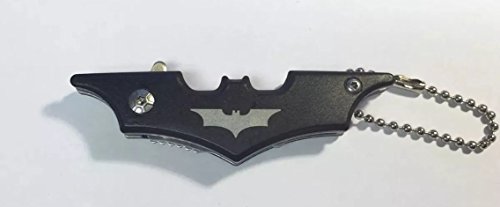 4.25" Black Batman Mini Keychain Spring Assisted Knife With Stainless Steel Blade CA Legal