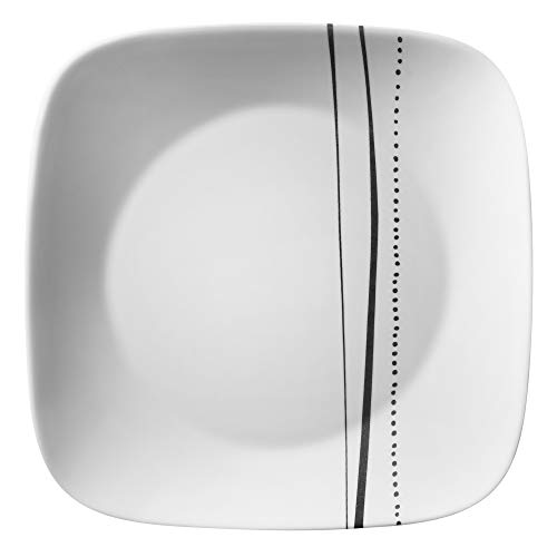 Corelle Square 16Piece Dinnerware Set, Cascading Lines, Black/White