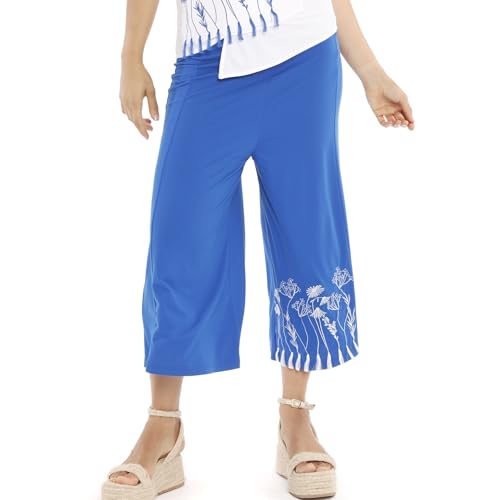 Mamatayoe Pantalon Musa para Mujer Color Azul con Flores