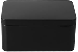 Angoily Rectangular Tinplate Box Portable Tea Leaf Storage Container 5.1X3.1X2.4 Inch Metal Organizer for Candy Snacks Cosmet