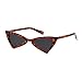 ADE WU Triangle Cat eye Sunglasses for Women Men Trendy Retro Glasses UV400 Protection (Leopard/Green Lens)