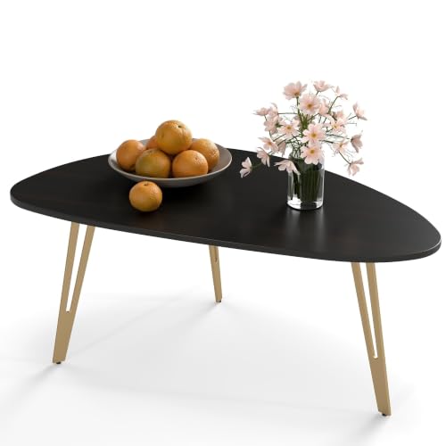 Manora Dark Brown Oval Wood Coffee Table