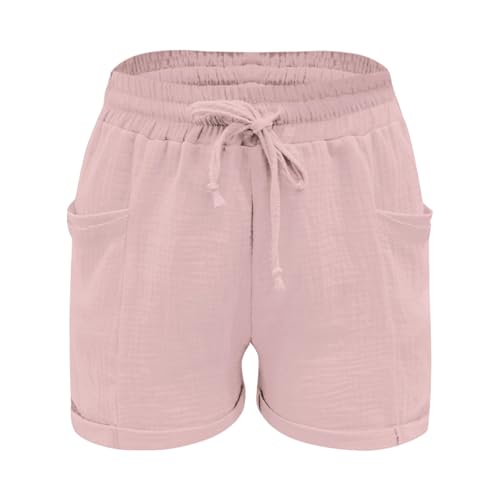Yowablo Kurze Hosen Damen Sommer Sommer Shorts Damen Farbe A-Rot Größe L