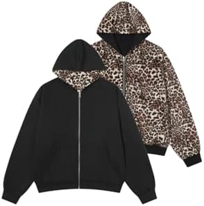 Men's Leopard Faux Fur Coats Casual Fashion Warm Winter Hooded