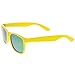 zeroUV Retro Large Square Colored Mirror Lens Horn Rimmed Sunglasses 55mm (Yellow/Yellow Mirror)