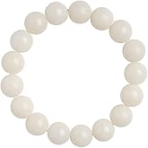 Ne fashion Natural Bodhi Seed Bracelet, 12mm Round White Beads, for Men and Women