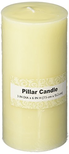 Zest Candle Pillar Candle, 3 by 6-Inch, Ivory