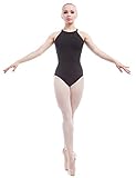 Dance Favourite Ballet Leotards Black Cotton Spandex Gymnastics Leotard for Dance,for Women,Leotard Girls,AM01B0002 (XL)