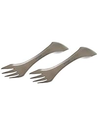 2 pcs Titanium Spork Eco Friendly Durable Rustproo