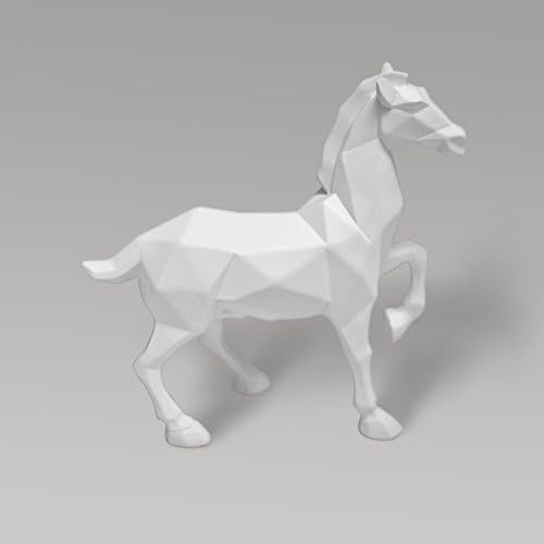 CoolPlus White Horse Decor Statue, Gifts, Christmas Ornaments, Home Decoration Accents Modern, Collectible Figurine Art, Artist Designed Handmade Statuary Sculpture, 10.2" H X 10.2" W