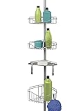 Zenna Home Tension Pole Shower Caddy, 3 Basket