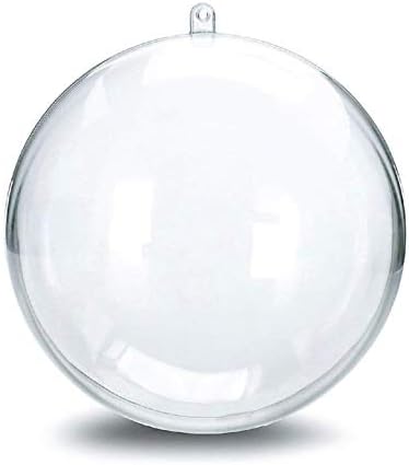 Hansuo 10PCS Transparent Acrylic Fillable Plastic Balls for Easter Christmas Wedding Home Decoration, Hangable Shatterproof DIY Craft Ornament（80mm Diameter）