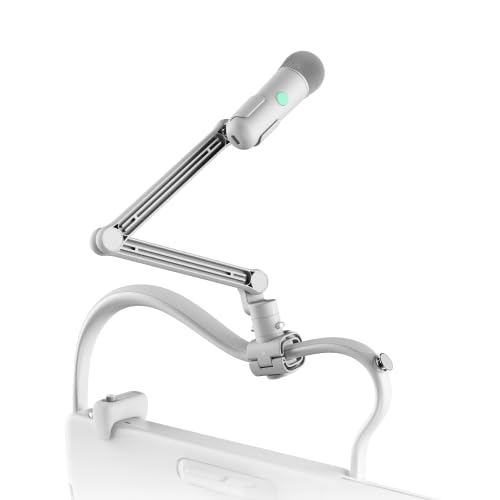 Photo 1 of LAVA GENIE Wireless Microphone Set, Cardioid Mic for Karaoke, Compatible with LAVA GENIE Stringless Smart Guitar, Adjustable Stand&Suction Mount Included (White)