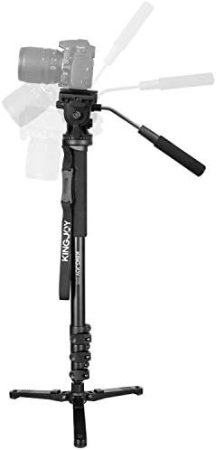 Papaler Professional Camera Monopod Kit, 69" Aluminum Video Tripod Monopod with Removable Fluid Drag Pan Head and Folding Three Feet Support Stand Base for Canon Nikon Sony DSLR panorama shooting