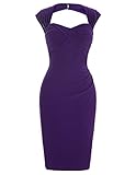 Belle Poque Women's 50s Knee-Length Cap Shoulder Cocktail Pencil Dresses