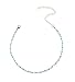 Womens Small Bead Choker Boho Necklace Size Adjustable (Blue Color)