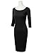 DRESSIS Women's 3/4 Sleeve Wide Neck Slim Fit Dress