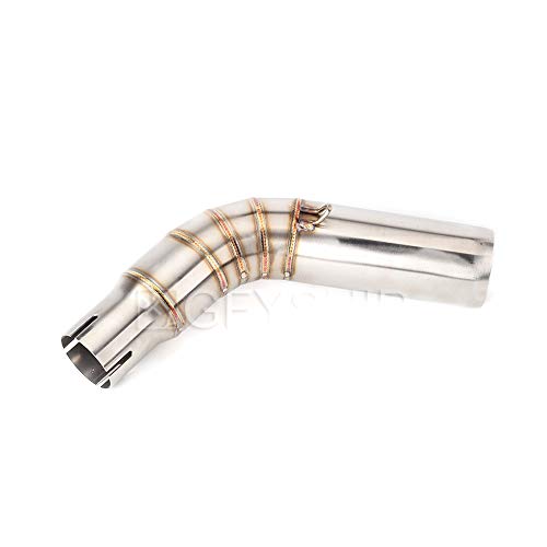 For Suzuki SV 650 SV650 2016 2017 2018 2019 SV650X 18 19 Escape Accessories Slip-on Motorcycle Exhaust Middle Pipe 304 Stainless Steel Slip On Exhaust Middle Link Pipe Adapter Connector Silver