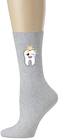 Snowflake Crown Tooth Teeth Dentist Men's Classics Cotton Athletic Crew Socks Colorkey