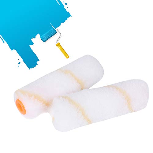 Lucky Monet Packet of 30 Pcs 4" Paint Roller Covers Mini Paint Roller Brush Covers Edger Trim Roller Refill Gold Stripe Soft Woven 1/2" Nap