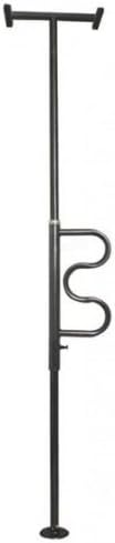 NRS Healthcare Floor to Ceiling Security Pole with Curved Grab Bar - Black Finish