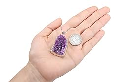 Jovivi Natural Amethyst Cluster Crystal Necklace
