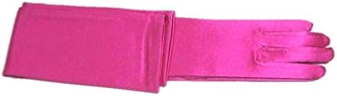 22 Inches Shiny Neon Fuchsia Spandex Opera Gloves for Prom Communion