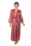 TexereSilk Women's Luxury Long Silk Bathrobe (Mulberry, Small/Medium) Mother's Day Presents for Her WS0102-MUL-SM