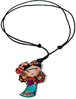 Authentic and Beautiful Hand Made Frida Kahlo Leather Necklace
