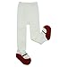 ComiFun Baby Girl Cotton Leggings, Christmas Infant Toddler White Solid Mary Jane Shoe Look Soft Cotton Gift Leggings Pantyhose,1 Pair,6-12 Months