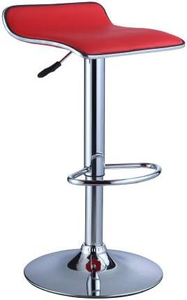 Linon Home Decor Slope Seat Gas Lift Stool, Red