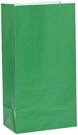 Party Supplies Green Paper Party Favor Bags, 12pk