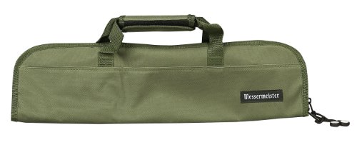 Messermeister 5-Pocket Padded Knife Roll, Olive