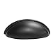 Ilyapa Matt Black Cup Drawer Pulls - 3 Inch Hole Center Bin Cup Drawer Handles, Bin Pulls Matte Black - 10 Pack of Kitchen Cabinet Hardware, Cupboard Handles and Knobs