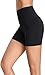 Oalka Women's Short Yoga Side Pockets High Waist Workout Running Sports Shorts 4