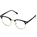 Vintage Inspired Classic Half Frame Horn Rimmed Clear Lens Glasses