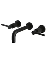 Home Improvement: Kingston Brass KS8125DL Concord Wall Mount Twin Lever Handle Sink Faucet, Oil Rubbed Bronze - Kingston Brass