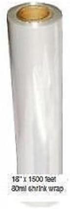 One Roll of Plastic Stretch Wrap 18"Wide x 1500' Long x 80ml Thickness